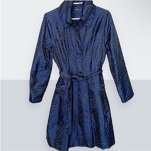 SAMUEL DONG Bubble Dress Coat, Midnight Zebra, Fabric From Italy, M